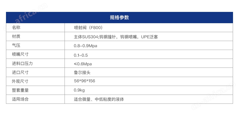 F800高速喷射点胶阀参数