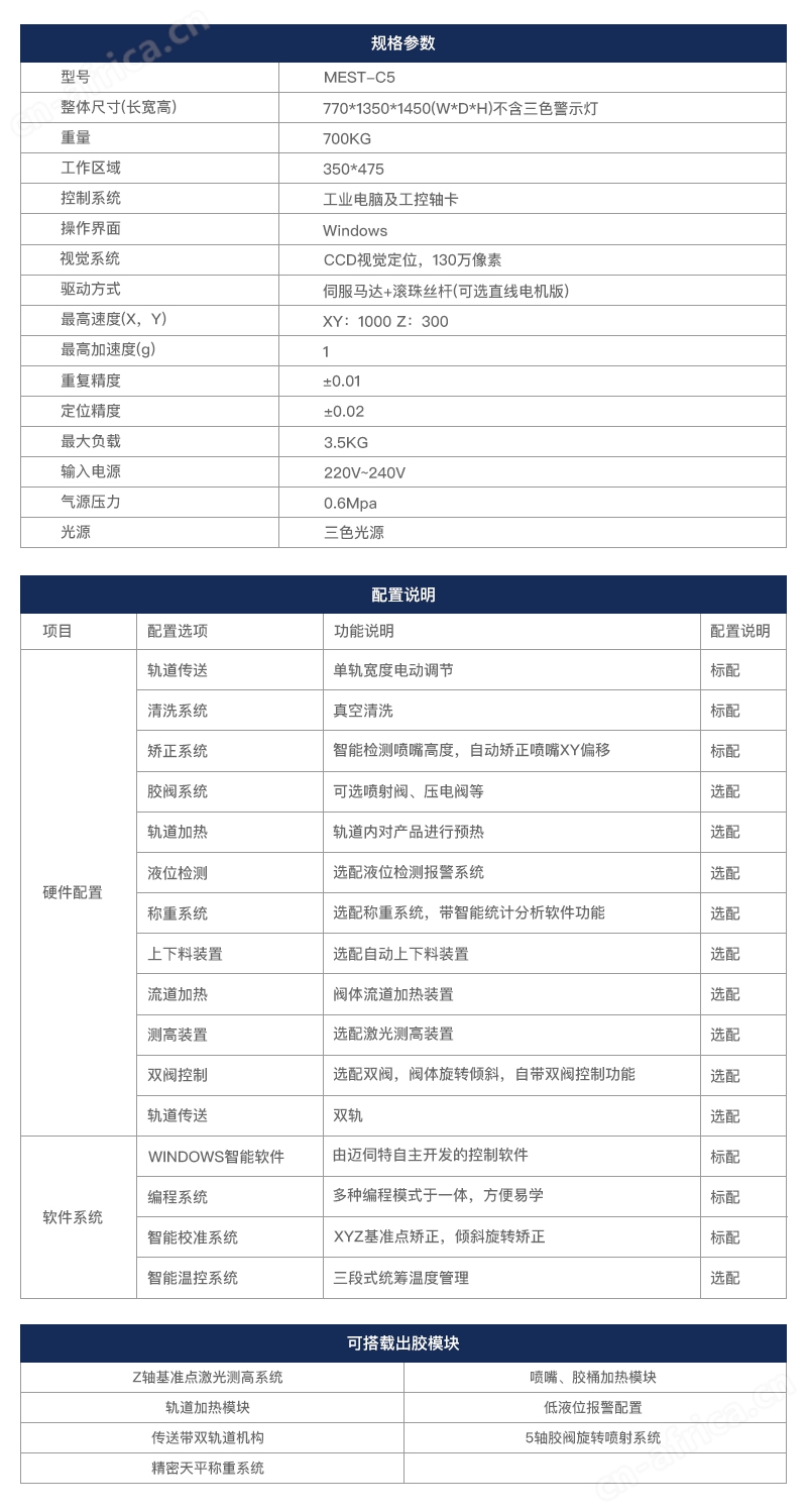 在线式喷射点胶机产品参数