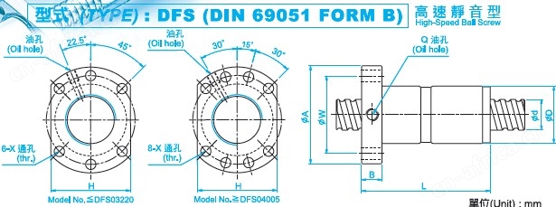 DFS2005滚珠丝杆图