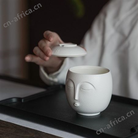 创意茶水杯 粗陶茶具艺术品 万仟堂陶瓷茶杯 定制logo纪念水杯