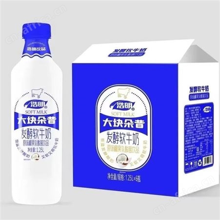 浩明牛奶草莓味大块朵昔发酵乳酸菌饮品招商瓶装代理1.25L