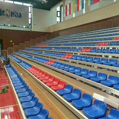 华丽体育固定篮球馆电动伸缩看台座椅礼堂室内观众低靠背活动看台座椅