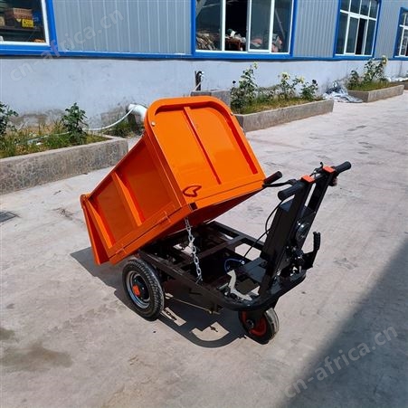 莱鑫工地电动手推车三轮车搬运灰斗车平板拉砖车养殖拉粪翻斗车
