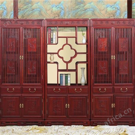 明清工匠红木餐厅红花梨古典家具批发中国韵餐边柜