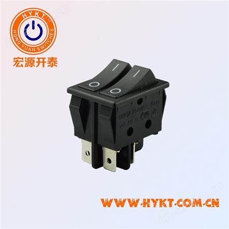 R210厂家供应32*25船型开关 带灯翘板开关 双胞电源开关 双柄无灯
