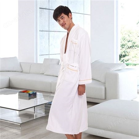 郁金香 高档和服领 全棉 男士 居家服饰 星级酒店 加厚加压条