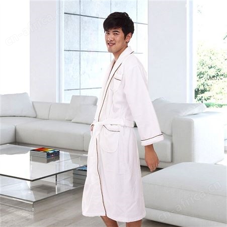 郁金香 高档和服领 全棉 男士 居家服饰 星级酒店 加厚加压条