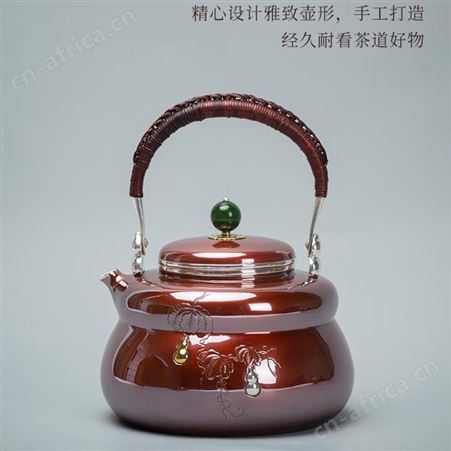 铜包银壶 纯银999铜包银茶壶茶具定制 手工敲打银茶壶价格