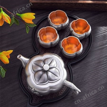 事事如意 足银999茶具套装 办公室中式茶壶茶杯 功夫泡茶神器