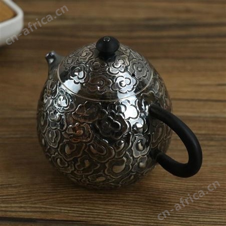 龙蛋银茶壶纯银单壶999银茶具泡茶壶全手工茶道配件礼品定制