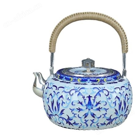 纯银茶具套装999珐琅彩工艺功夫茶具银茶壶手工高档办公足银茶具