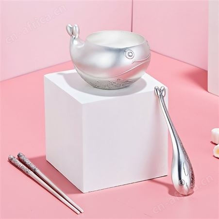 足银餐具套装 纯银999碗筷三件套 儿童银质餐具批发