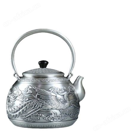 龙凤呈祥999银茶具套装全套烧水煮茶银壶家用功夫银茶器工艺制品
