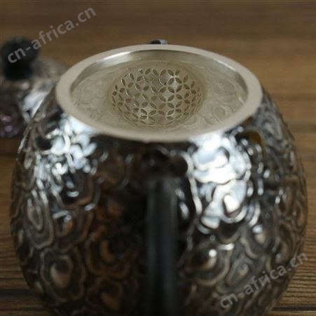 龙蛋银茶壶纯银单壶999银茶具泡茶壶全手工茶道配件礼品定制