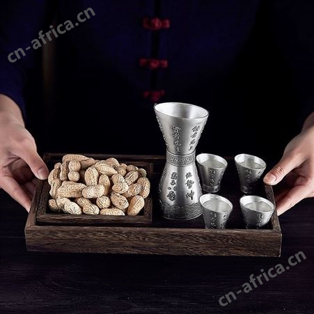 诗书之礼 银酒壶999足银酒具实用银器酒杯套装 商务银质酒器具