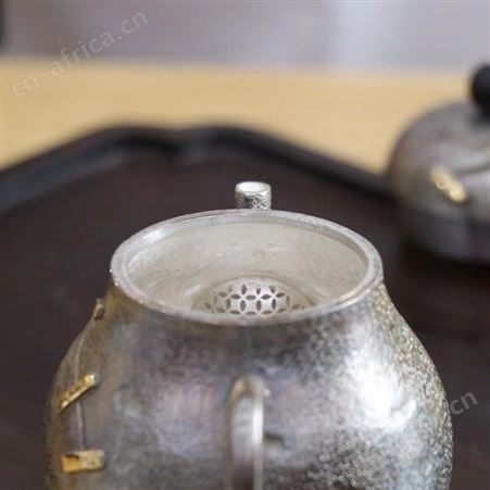 复古锔钉纯银茶壶定制s999日本银壶茶具家用功夫沏茶单壶套装礼品
