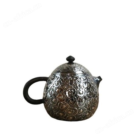 龙蛋银茶壶纯银单壶999银茶具泡茶壶全手工茶道配件礼品定制