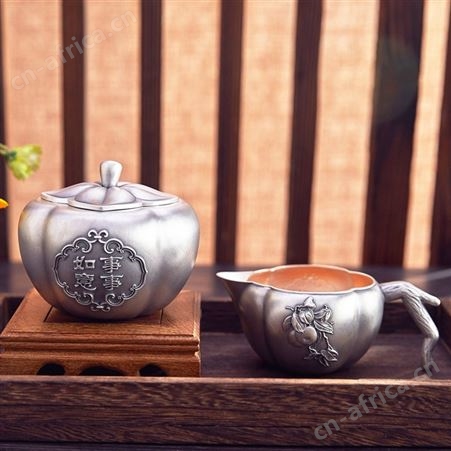 事事如意 足银999茶具套装 办公室中式茶壶茶杯 功夫泡茶神器