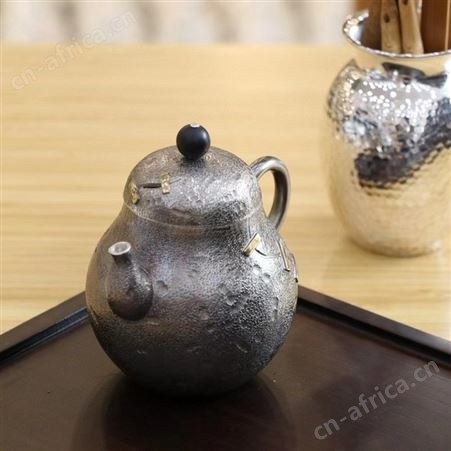 复古锔钉纯银茶壶定制s999日本银壶茶具家用功夫沏茶单壶套装礼品