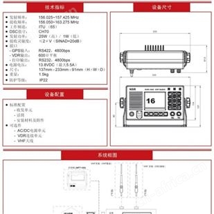 NSR新阳升NVR-1000甚高频无线电装置 A类DSC船用无线电话 CCS DNV