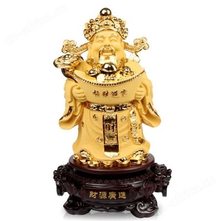 财星高照神像工艺品摆件公司店铺开业家居客厅家用木文财济南