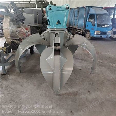 汇能大型建筑垃圾抓料臂多瓣莲花废钢铁爪子旋转式液压莲花抓钢机