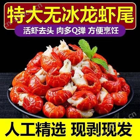 特大龙虾尾无冰衣尾巴鲜活速冻熟冻尾虾球麻辣小