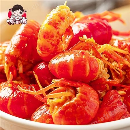 馋三疯小龙虾香辣虾尾520g即食加热袋装大号麻辣新鲜夜宵追剧