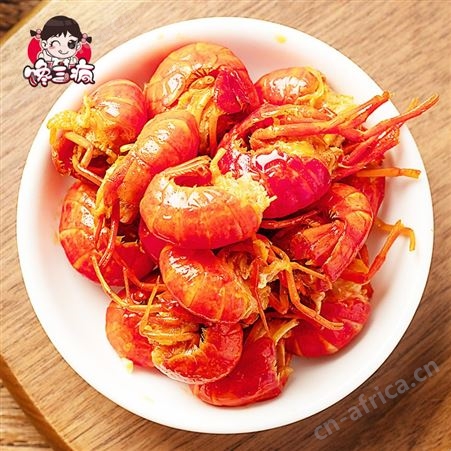 馋三疯小龙虾香辣虾尾520g即食加热袋装大号麻辣新鲜夜宵追剧