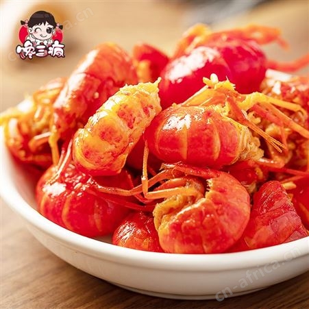 馋三疯小龙虾香辣虾尾520g即食加热袋装大号麻辣新鲜夜宵追剧