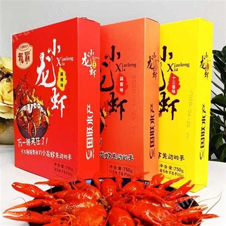 顺丰国联水产龙霸小龙虾半成品麻辣蒜蓉真空4-6钱750g/盒