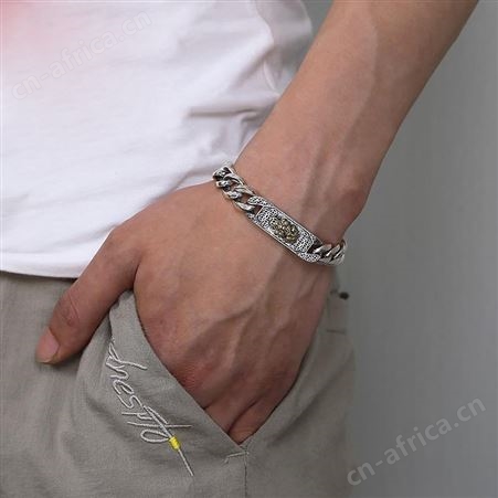 意轩复古简约马鞭链身金钱貔貅手链个性流行男士复古手链