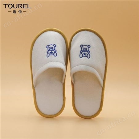 TOUREI途悦浅黄色真美布儿童款一次性拖鞋酒店民宿客房适用